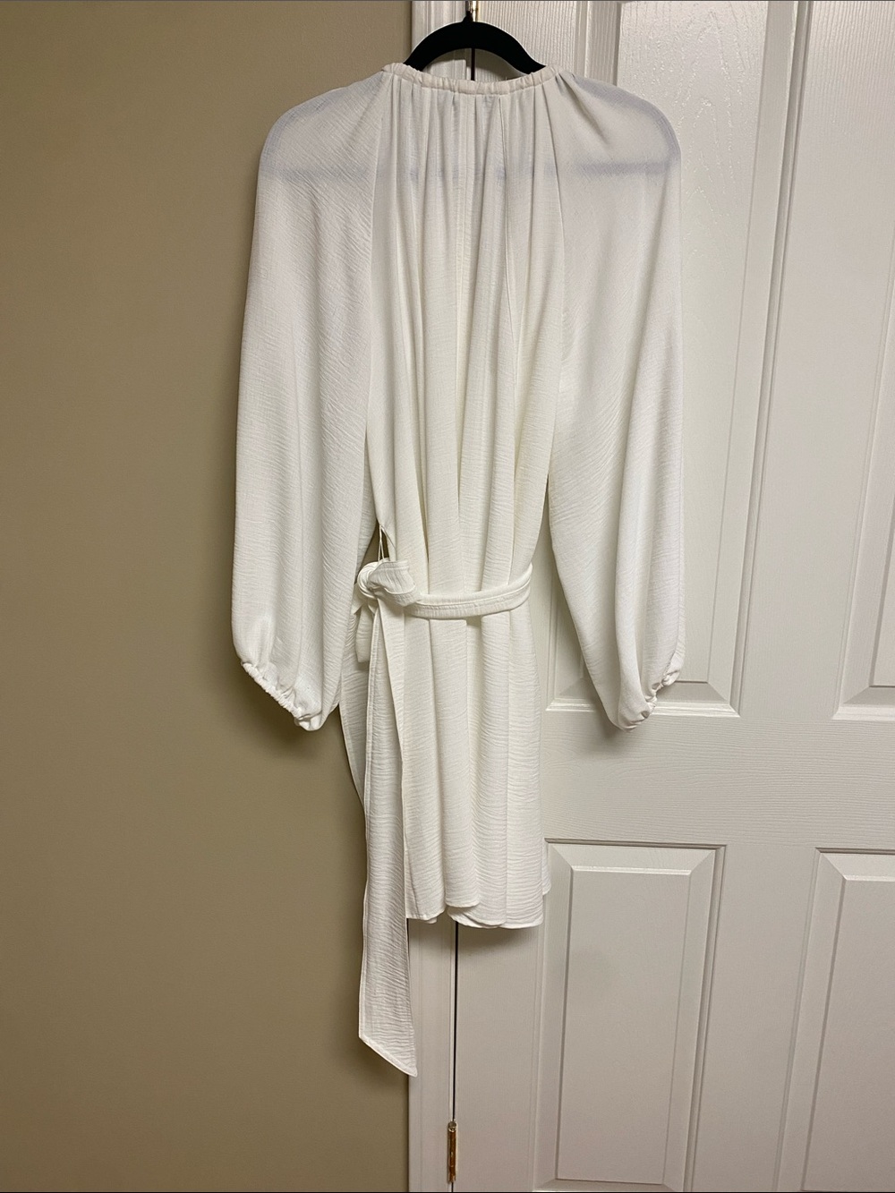 ANTONIO MELANI Cream Mini Dress with Self-Tie Belt - Picture 3 of 3